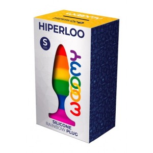 Силіконова анальна пробка Wooomy Hiperloo Silicone Rainbow Plug S, діаметр 2,4 см, довжина 9 см. Photo 3