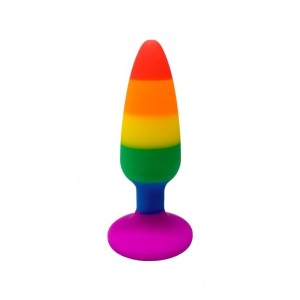 Силіконова анальна пробка Wooomy Hiperloo Silicone Rainbow Plug S, діаметр 2,4 см, довжина 9 см. Photo 2