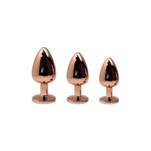 Металева анальна пробка Wooomy Tralalo Rose Gold Metal Plug Size L, діаметр 4 см, довжина 9 см. Photo 3