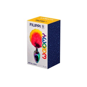 Анальна пробка Wooomy Filippi S, із пухнастим хвостиком, діаметр 2,8 см, довжина 7 см. Photo 3