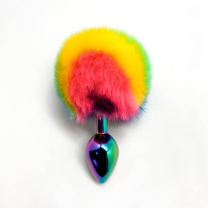 Анальна пробка Wooomy Filippi M, із пухнастим хвостиком, діаметр 3,4 см, довжина 8 см. Photo 2