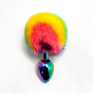 Анальна пробка Wooomy Filippi L, із пухнастим хвостиком, діаметр 4 см, довжина 9 см. Photo 2