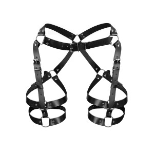 Гартери Art of Sex Claire, натуральна шкіра, розмір L-2XL, колір чорний. Photo 3