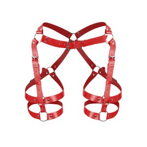 Гартери Art of Sex Claire, натуральна шкіра, розмір L-2XL, колір червоний. Photo 3