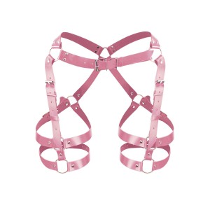 Гартери Art of Sex Claire, натуральна шкіра, розмір L-2XL, колір рожевий. Photo 3