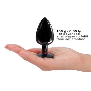 Металева анальна пробка з кристалом Dorcel Diamond Plug Black L. Photo 3