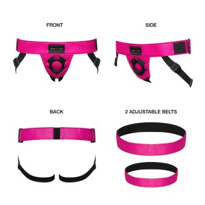 Труси для страпона Strap-On-Me Leatherette Harness Curious  Fuchsia. Photo 2