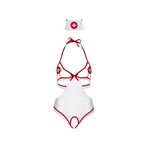 Костюм медсестри Leg Avenue Naughty Nurse, one size, боді та шапочка. Photo 3