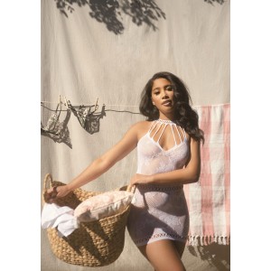 Ажурна сукня-сітка Leg Avenue Lace mini dress with cut-outs White, one size. Photo 3