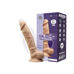 Фалоімітатор з вібрацією SilexD Vetus Vibro Flesh (MODEL 1 size 8in) + LRS, двошаровий, діаметр 4,2 