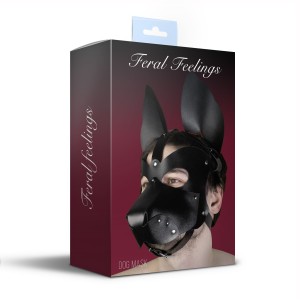 Шкіряна маска собаки 2в1 Feral Feelings, знімна морда. Photo 3