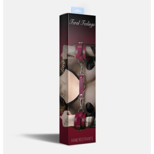 Наручники Feral Feelings - Hand Restraints, натуральна шкіра, бургунді. Photo 2