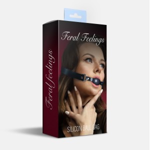 Кляп силіконовий Feral Feelings Silicon Ball Gag Black/Black, чорний ремінець, чорна кулька. Photo 2