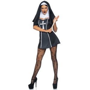 Костюм черниці Leg Avenue Naughty Nun L, сукня, головний убір. Photo 3