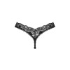 Мереживні стрінги Obsessive Donna Dream thong XS/S Black, низька посадка