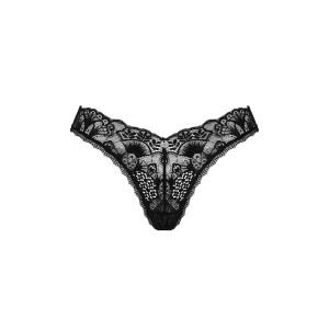 Мереживні стрінги Obsessive Donna Dream thong XL/2XL Black, низька посадка. Photo 3