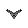 Мереживні стрінги Obsessive Donna Dream crotchless thong M/L Black, відкритий доступ