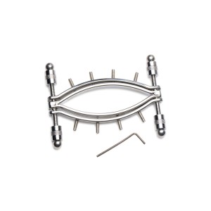 Затискач для статевих губ Master Series Spread'Em Poker Vagina Clamp with Adjustable Pressure Screws. Photo 3