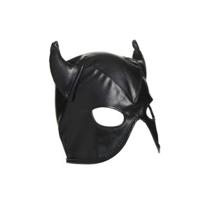 Маска Master Series Dungeon Demon Bondage Mask with Horns - Black. Photo 3