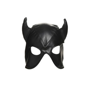 Маска Master Series Dungeon Demon Bondage Mask with Horns - Black. Photo 2