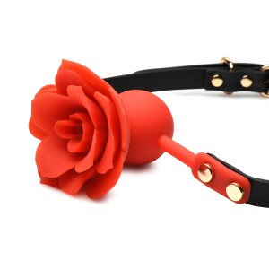 Кляп Master Series Blossom Silicone Rose Gag - Red. Photo 2