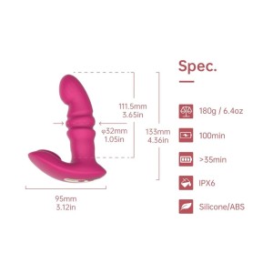 Вібратор з поступальними рухами Fun Town Jive Pink, пульт ДК. Photo 2