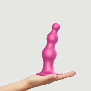 Насадка для страпона Strap-On-Me Dildo Plug Beads Framboise Metallic XL. Photo 2