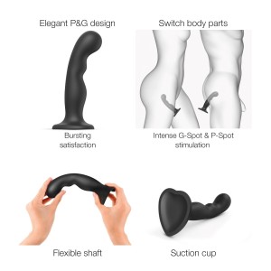 Насадка для страпона Strap-On-Me Dildo Plug P&G Black M. Photo 3