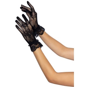 Рукавички Leg Avenue Floral lace wristlength gloves Black. Photo 2
