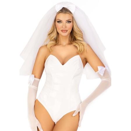 Еротичний костюм нареченої Leg Avenue Tiered bridal veil O/S
