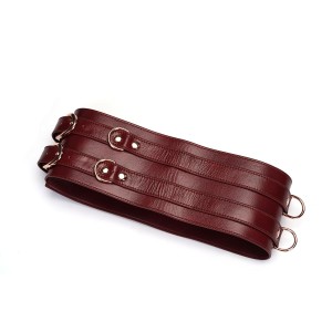 Шкіряний пояс для бондажу Liebe Seele Wine Red Waist Cuff M Size. Photo 2